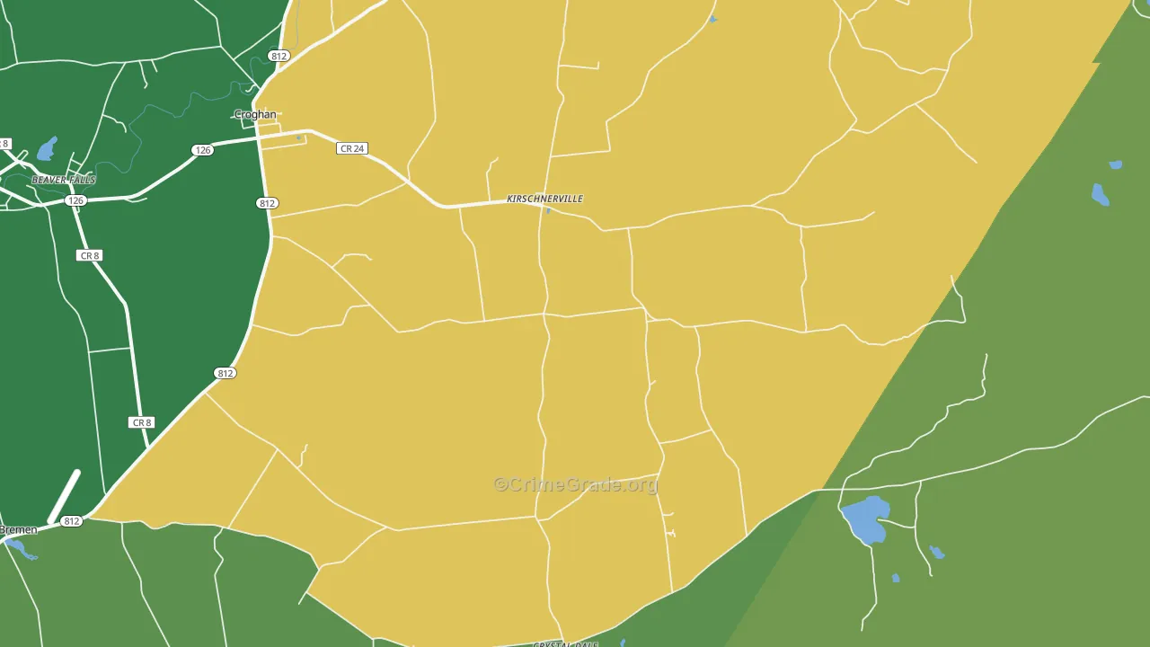 Kirschnerville, NY Map of Assault Rates