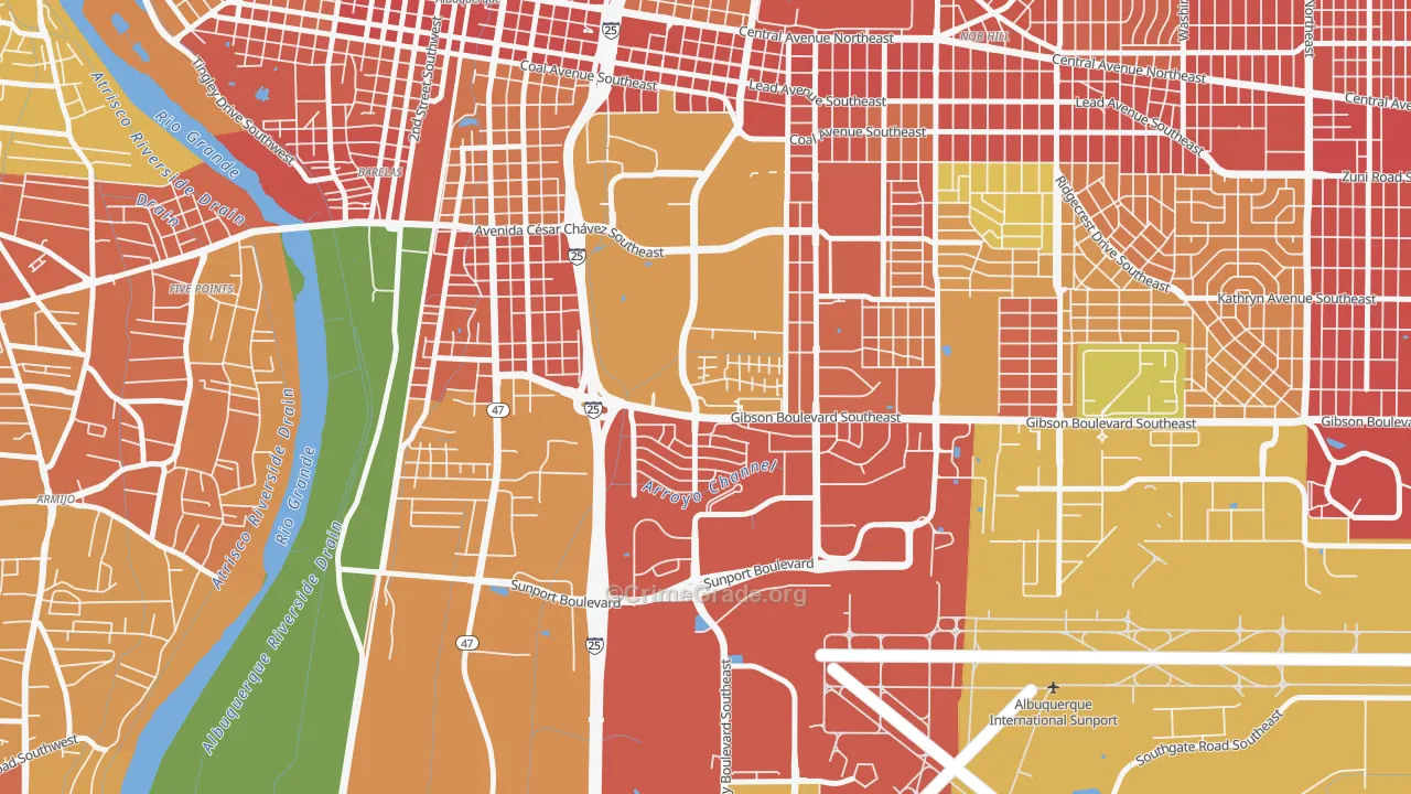 Kirtland Community, Albuquerque, NM Map of Assault Rates