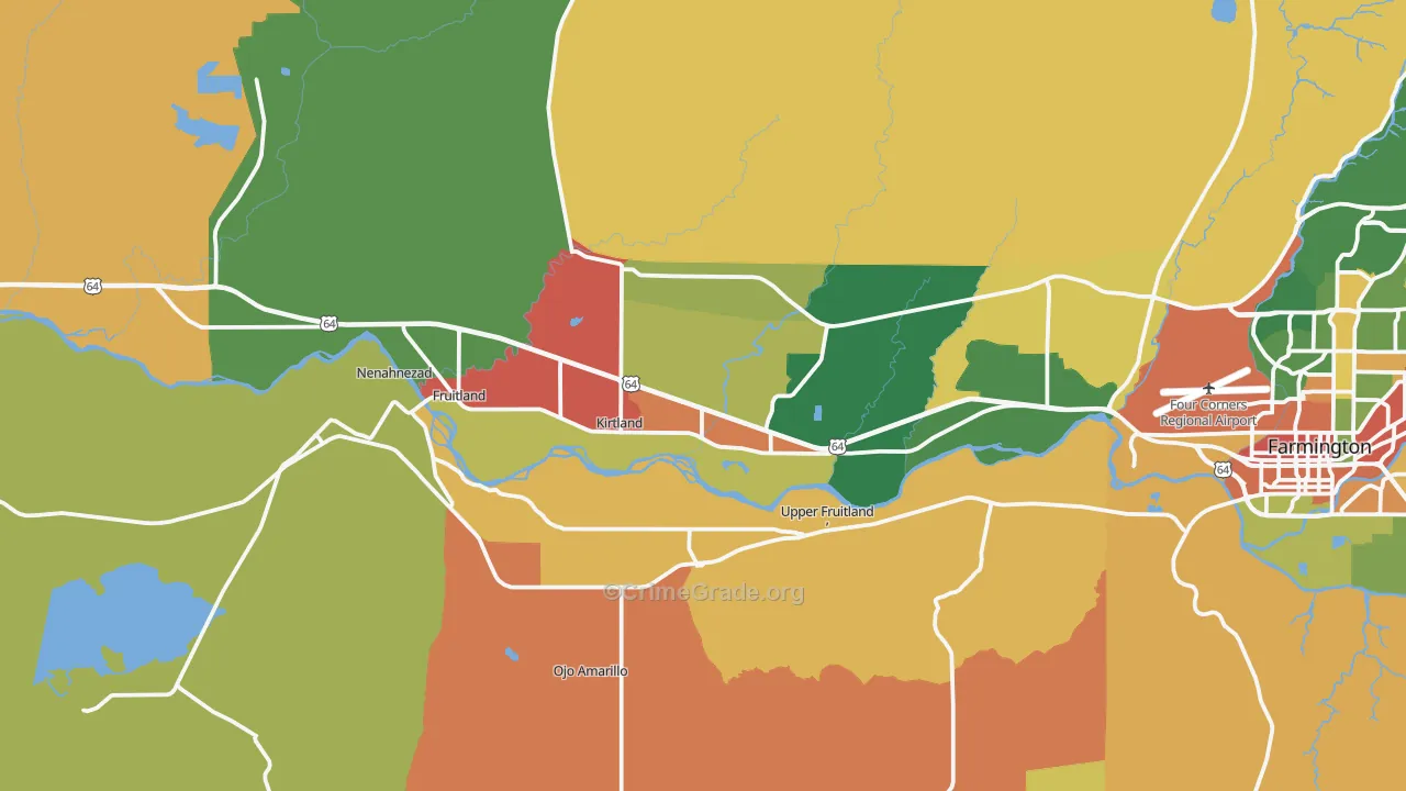 Kirtland, NM Map of Assault Rates