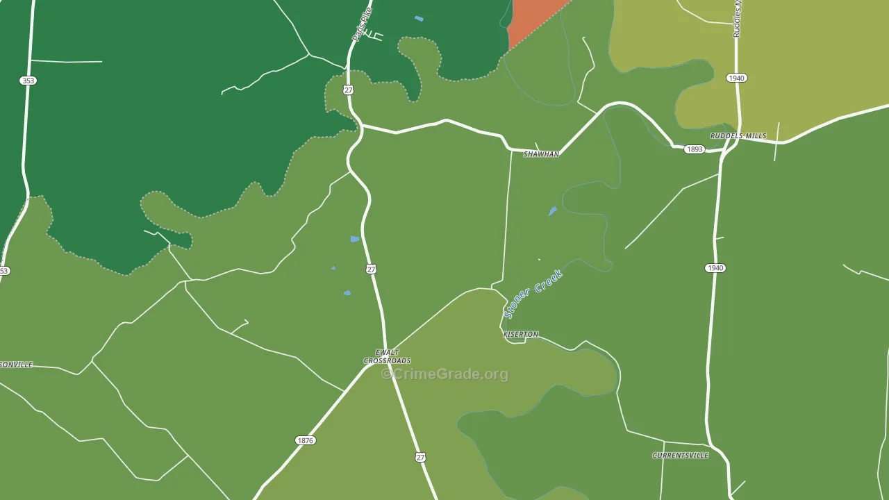 Kiserton, KY Map of Assault Rates