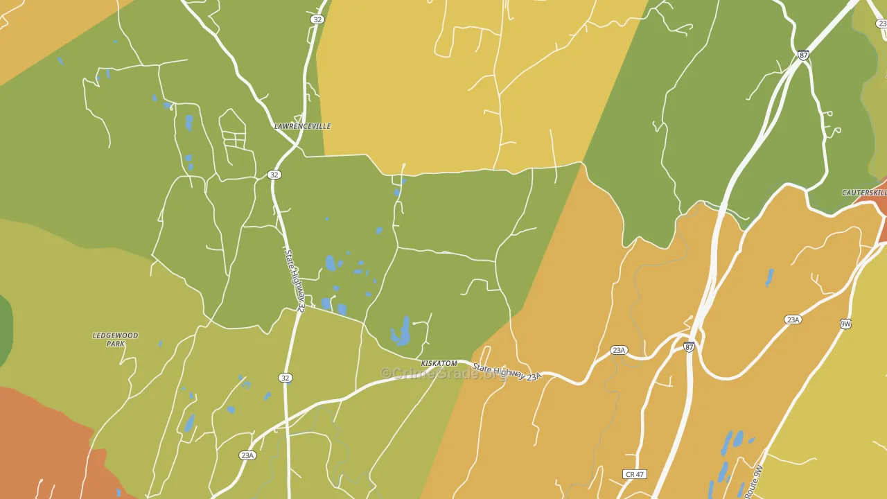 Kiskatom, NY Map of Assault Rates