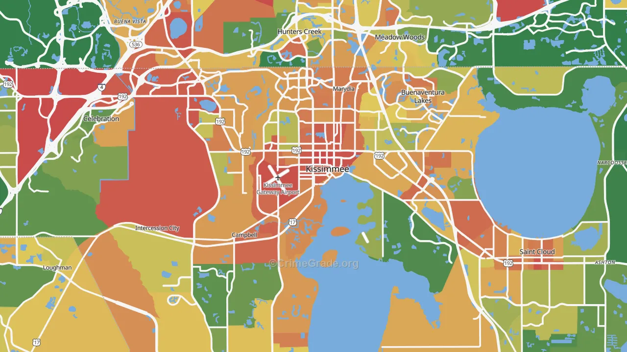 Kissimmee, FL Map of Assault Rates