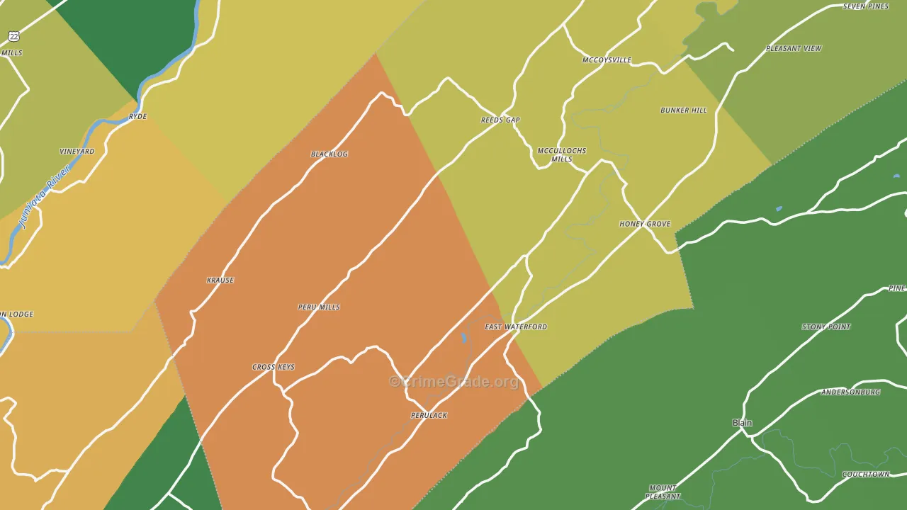 Kistler, PA Map of Assault Rates