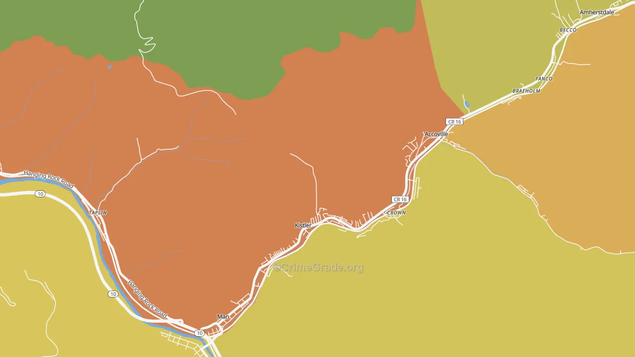 Kistler, WV Map of Assault Rates