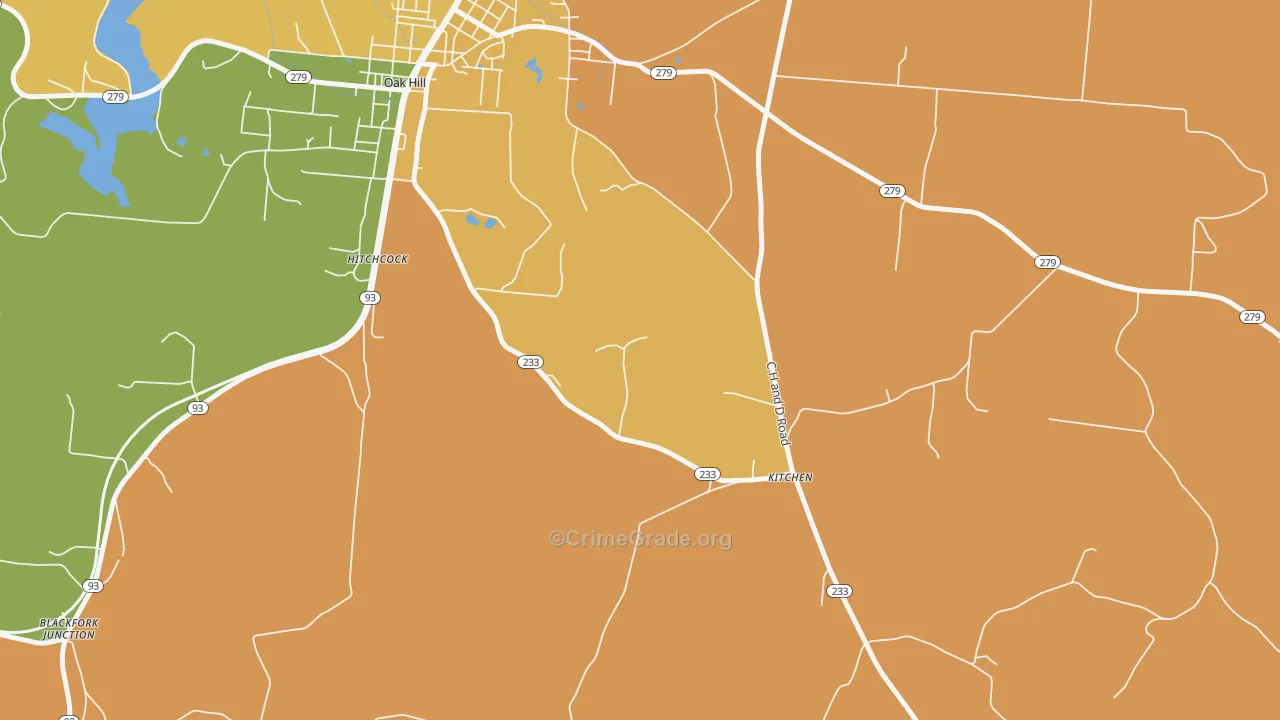 Kitchen, OH Map of Assault Rates