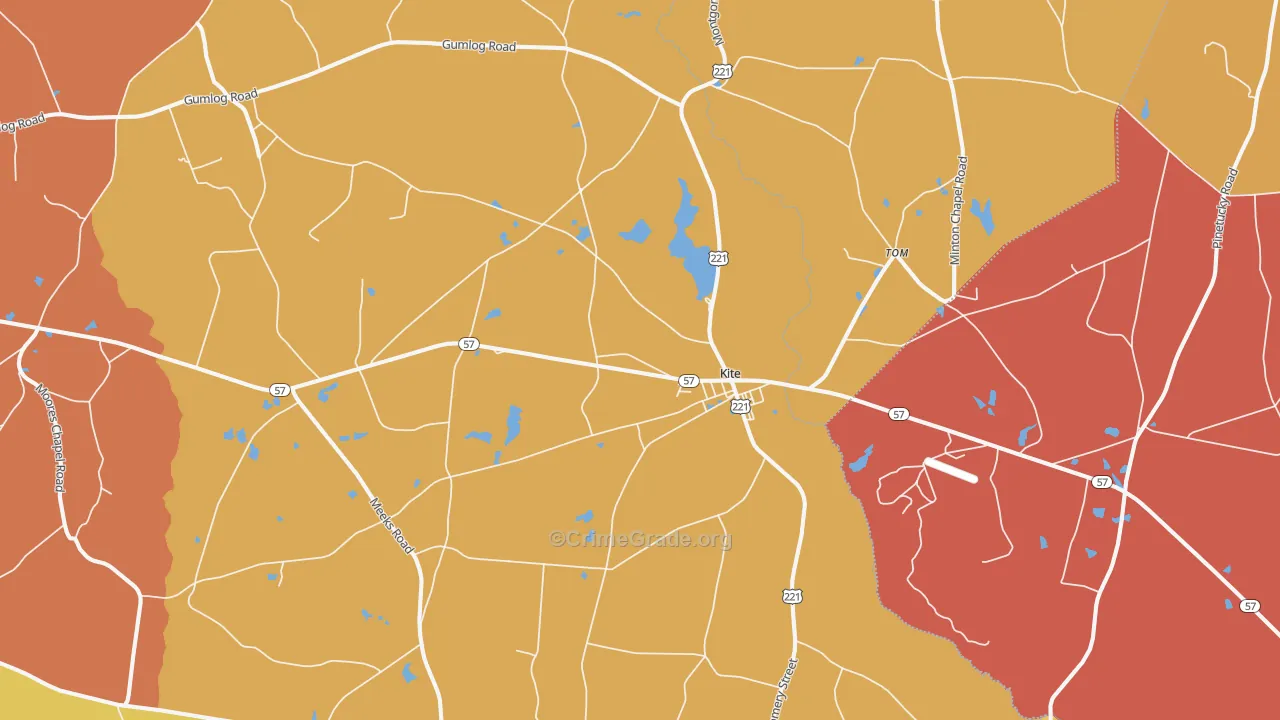 Kite, GA Map of Assault Rates