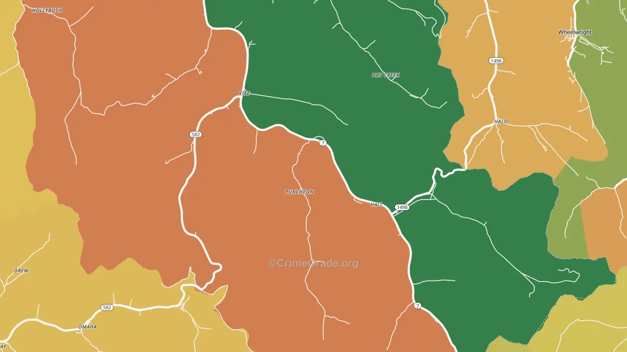 Kite, KY Map of Assault Rates