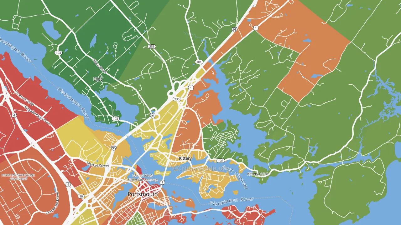 Kittery, ME Map of Assault Rates