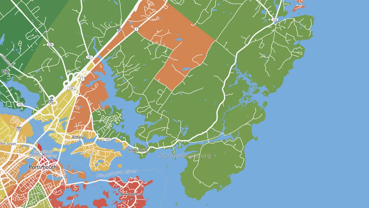 Kittery Point, ME Map of Assault Rates