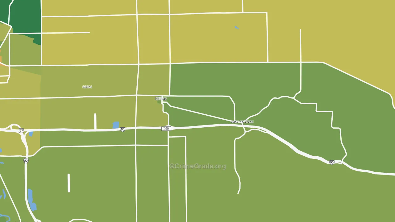 Kittitas, WA Map of Assault Rates