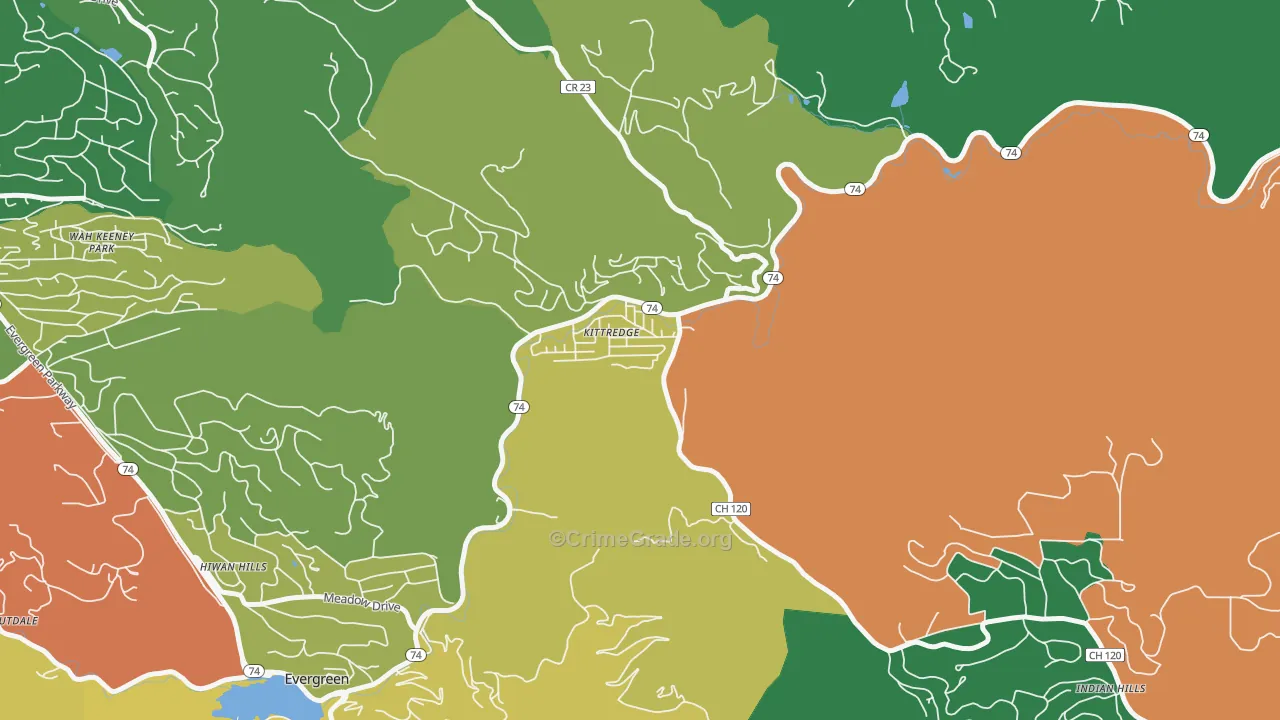 Kittredge, CO Map of Assault Rates