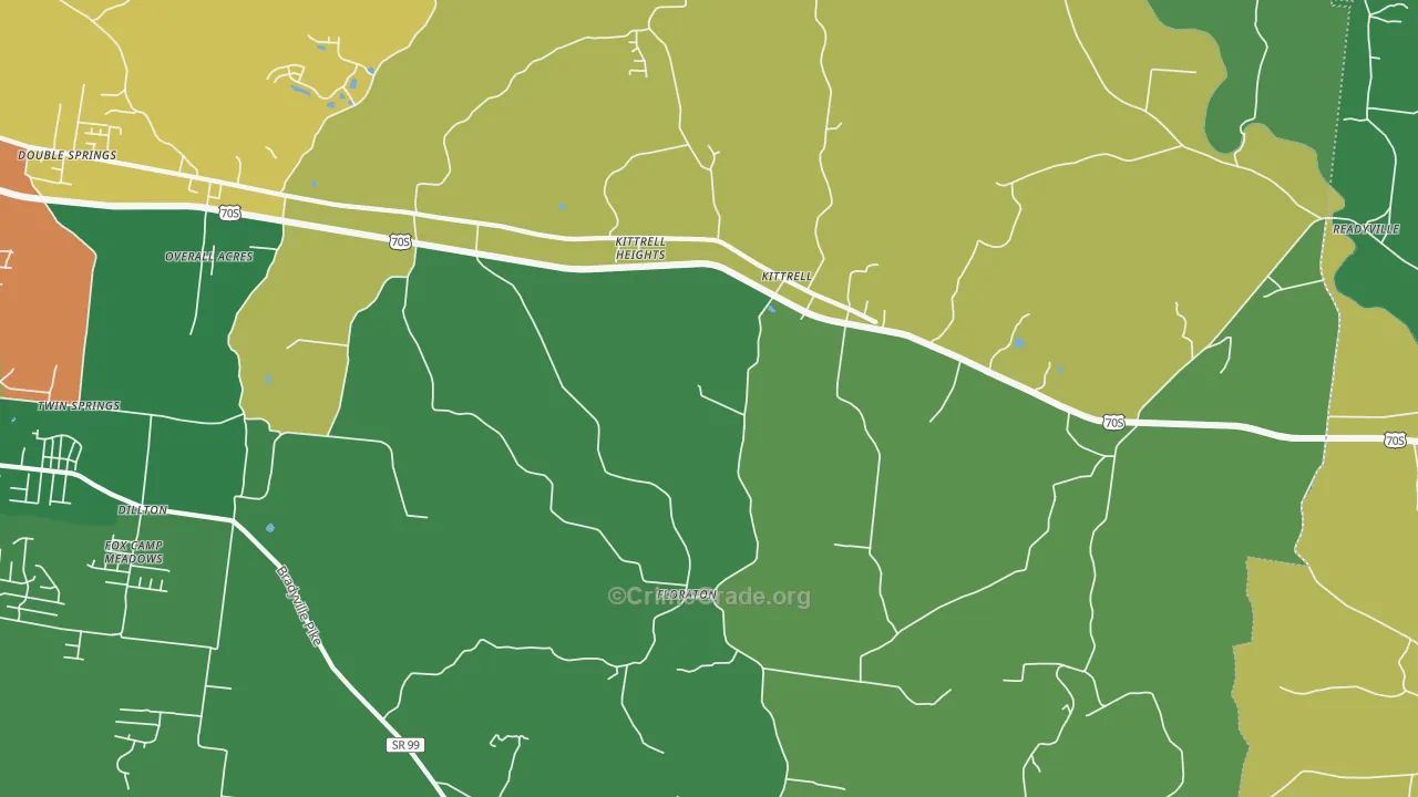 Kittrell, TN Map of Assault Rates