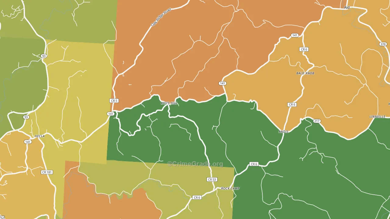 Kitts Hill, OH Map of Assault Rates