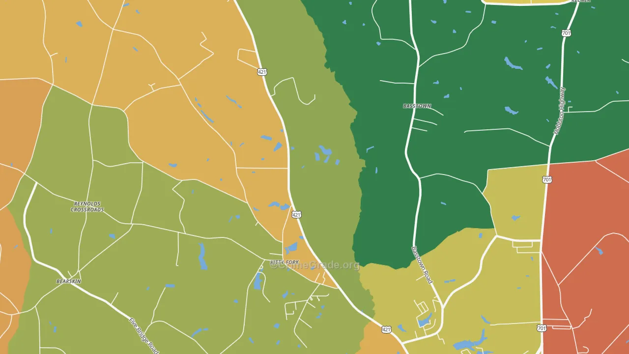 Kitty Fork, NC Map of Assault Rates