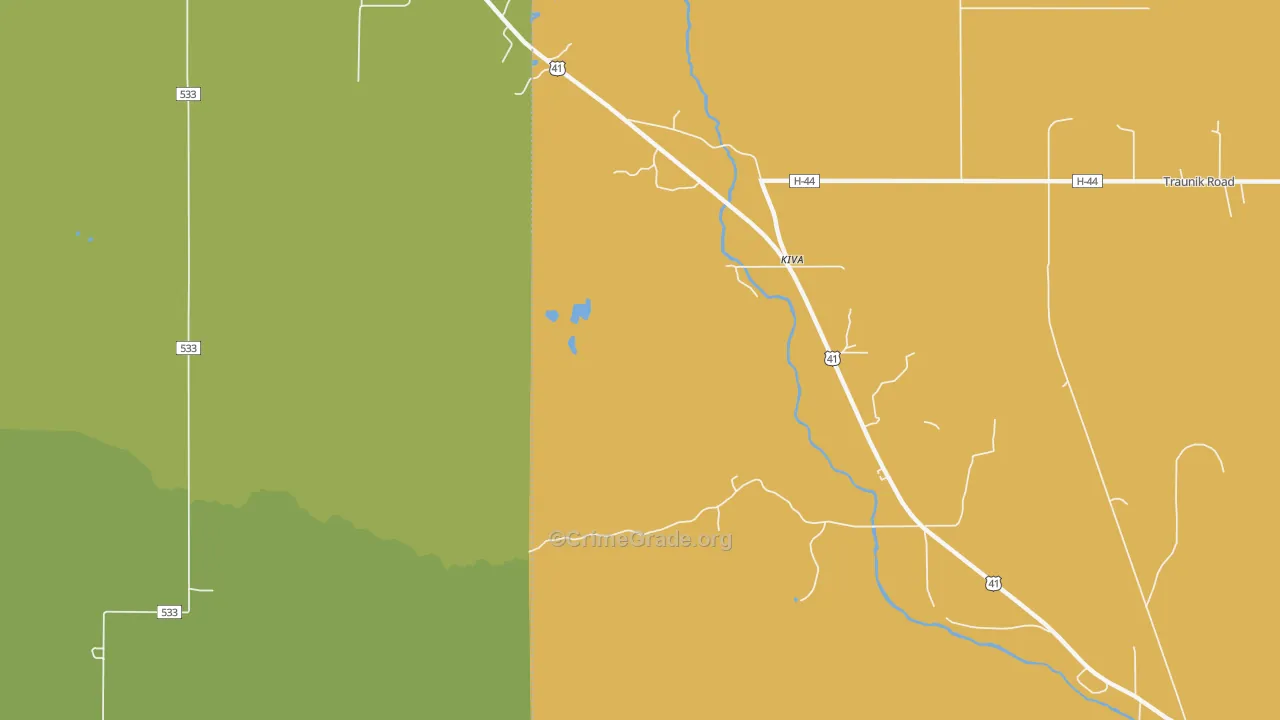Kiva, MI Map of Assault Rates