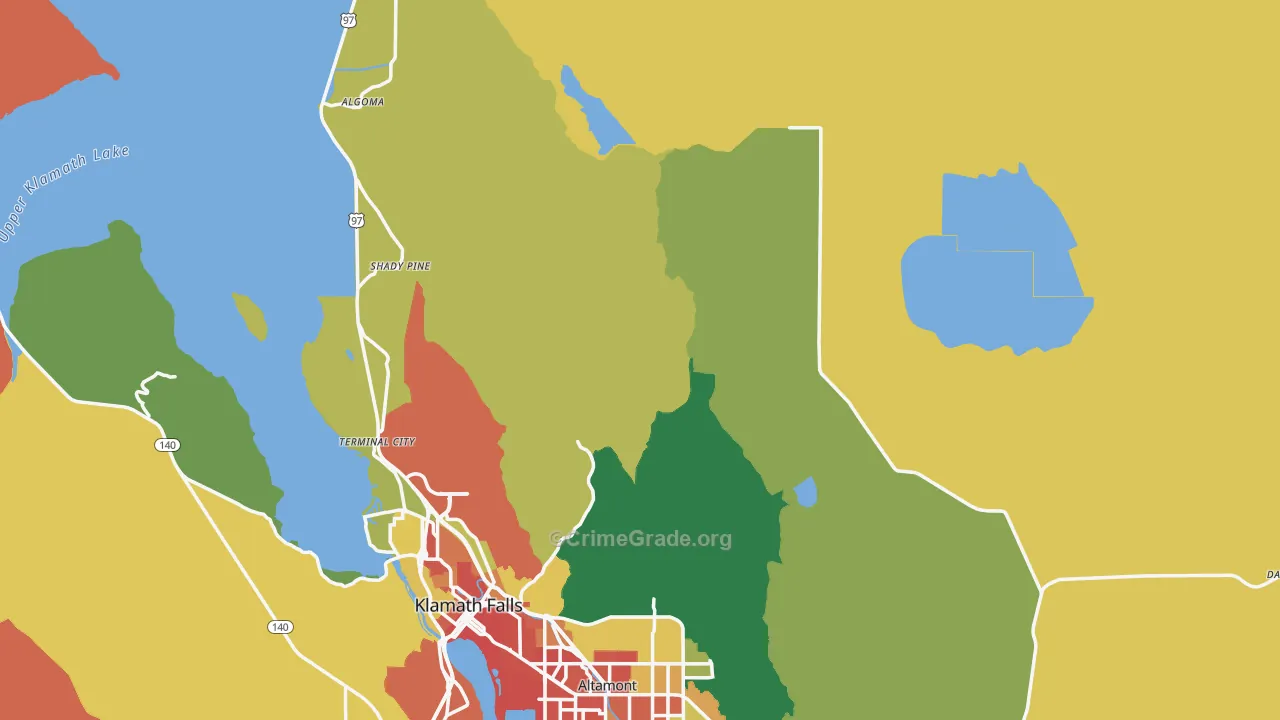 Klamath County, OR Map of Assault Rates