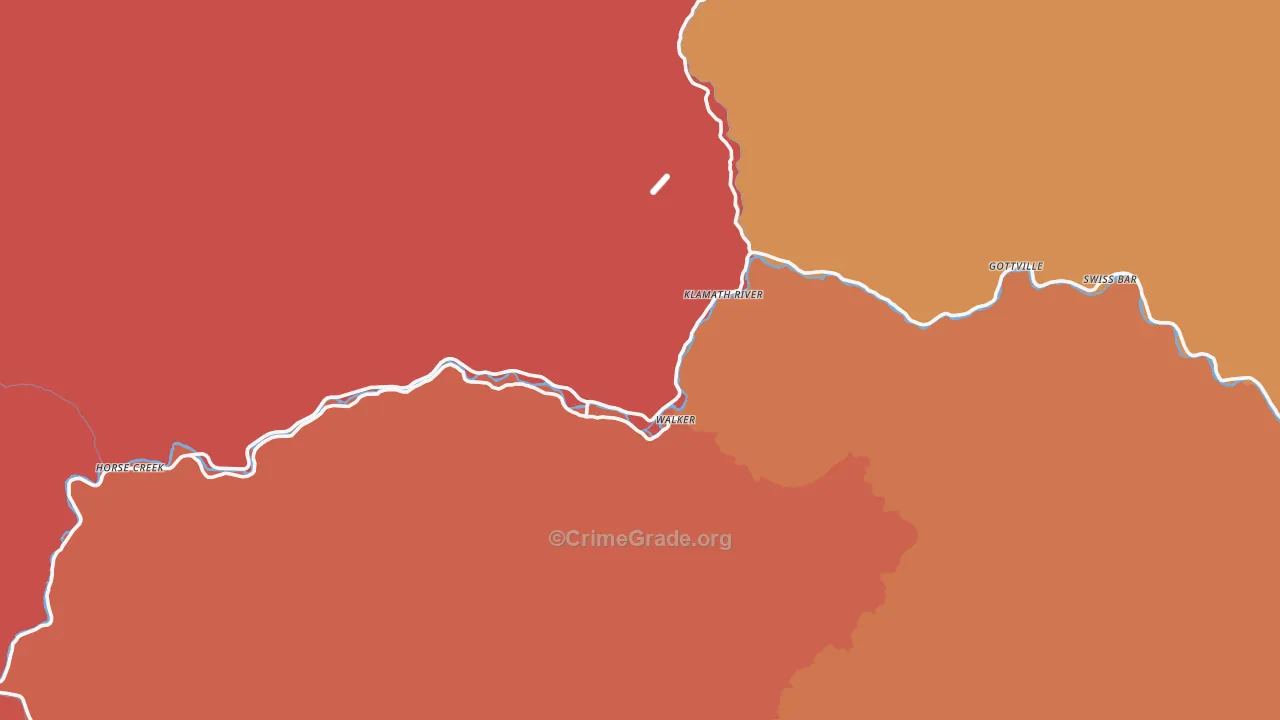 Klamath River, CA Map of Assault Rates