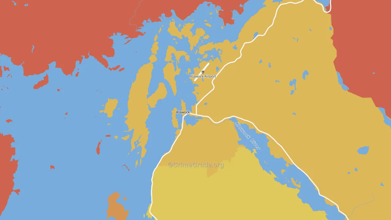 Klawock, AK Map of Assault Rates