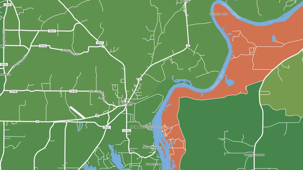 Klein, AL Map of Assault Rates