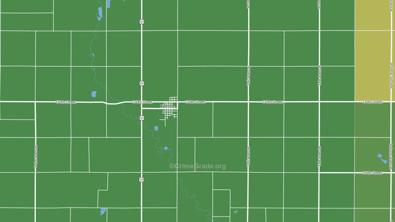 Klemme, IA Map of Assault Rates