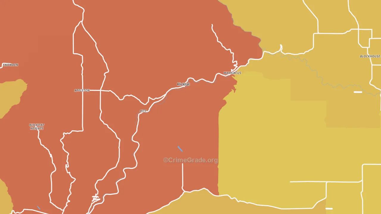 Klickitat County, WA Map of Assault Rates