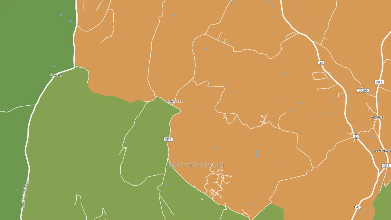 Kline Gap, WV Map of Assault Rates