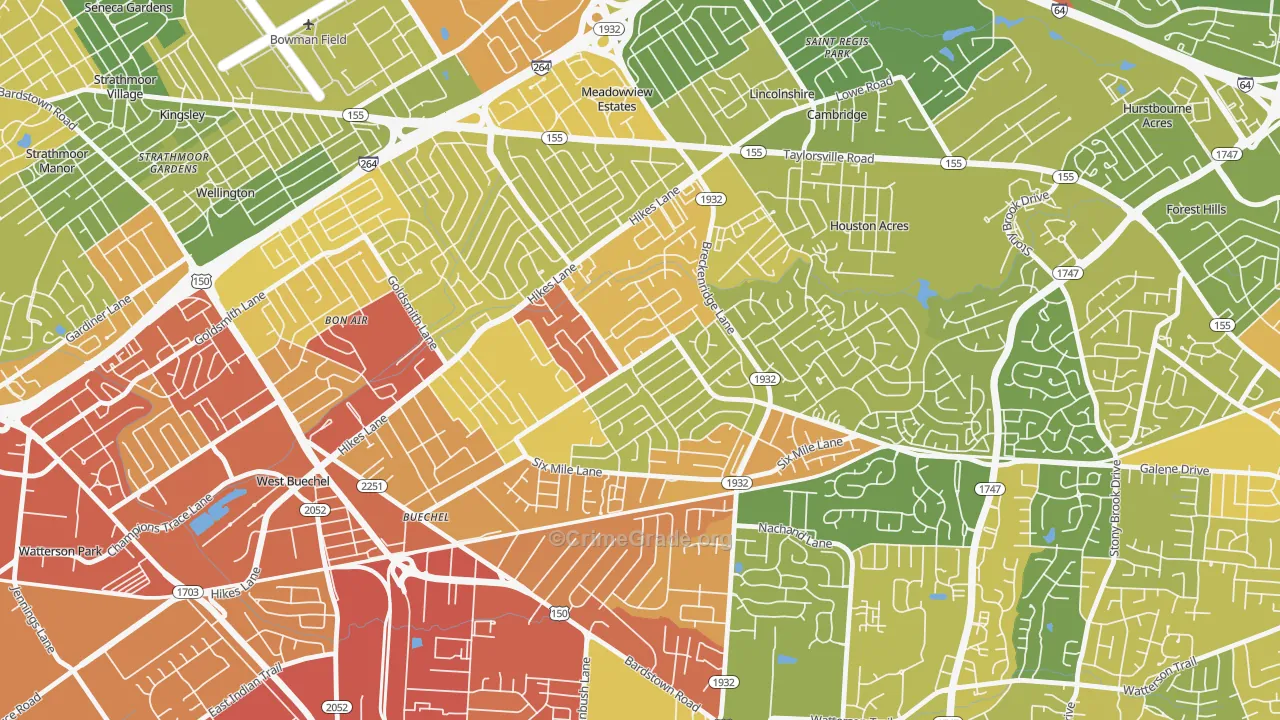 Klondike, Louisville, KY Map of Assault Rates