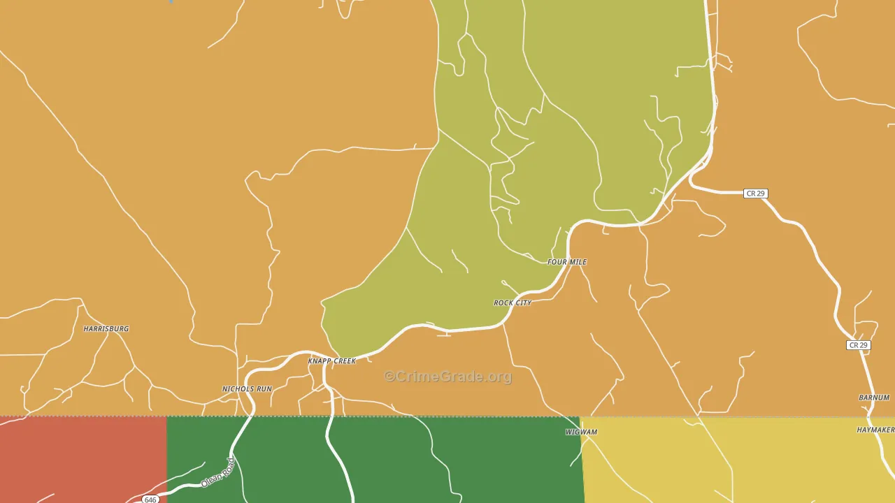 Knapp Creek, NY Map of Assault Rates