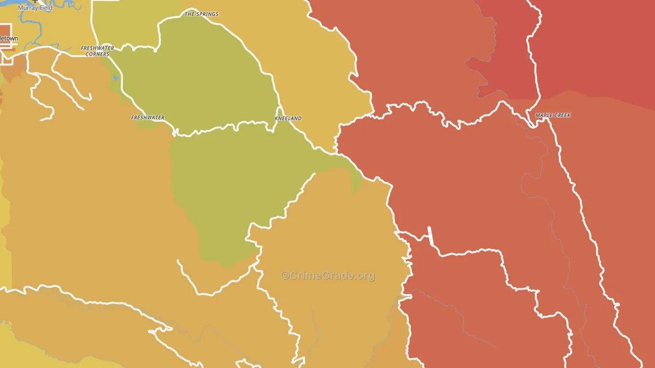 Kneeland, CA Map of Assault Rates
