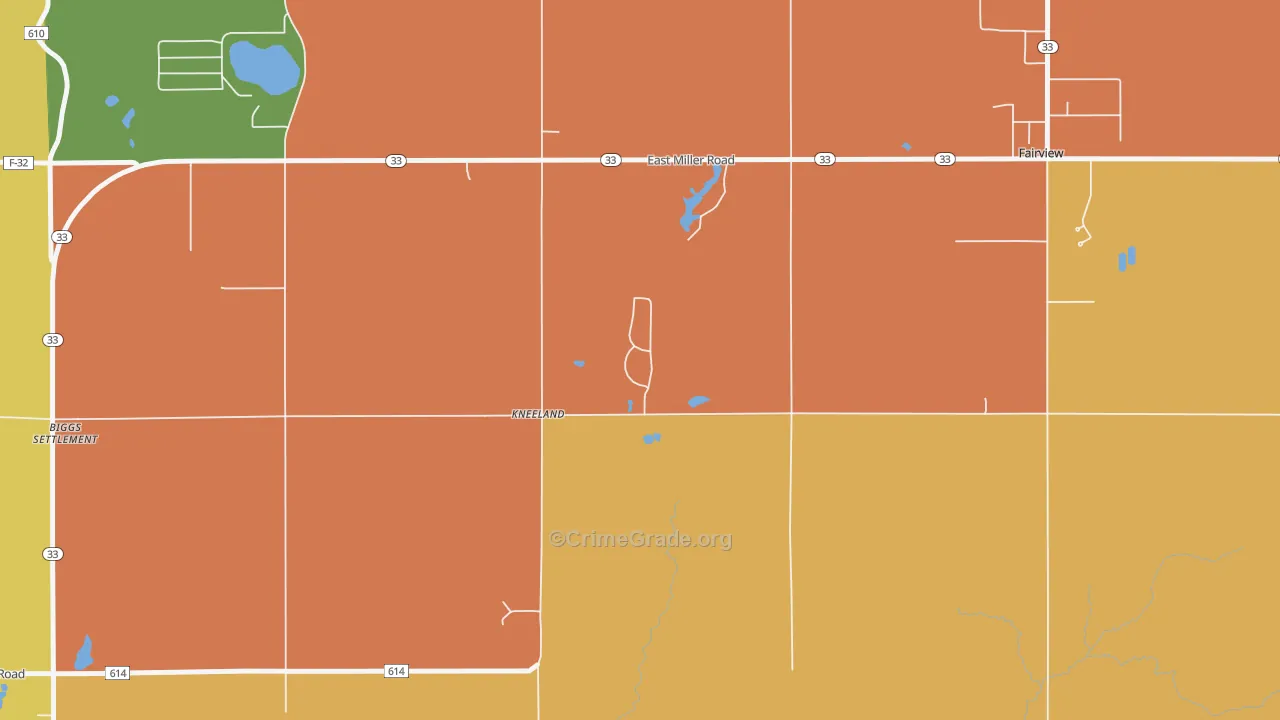 Kneeland, MI Map of Assault Rates