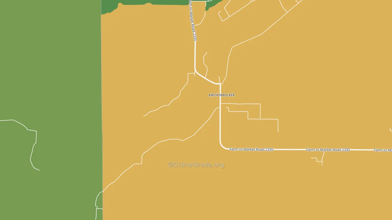 Knickerbocker, TX Map of Assault Rates