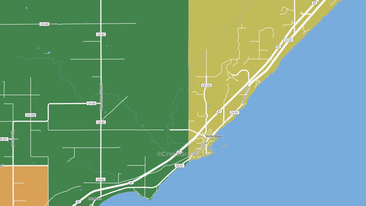 Knife River, MN Map of Assault Rates