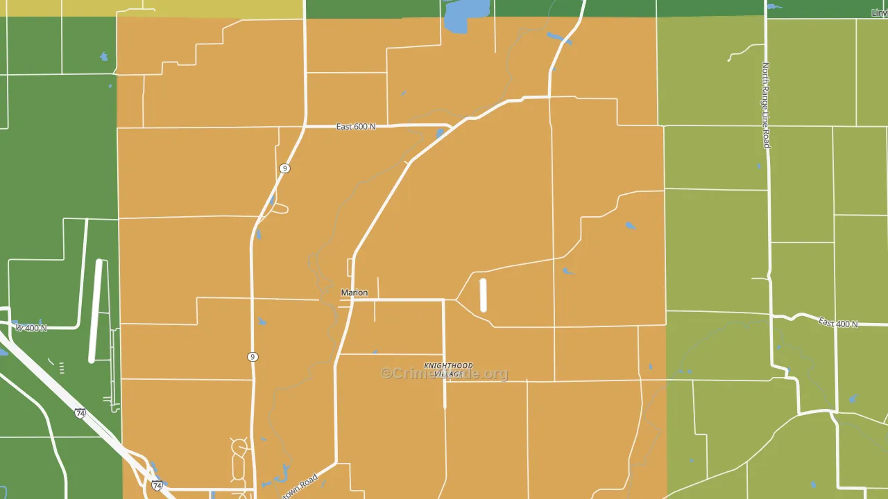 Knighthood Village, IN Map of Assault Rates