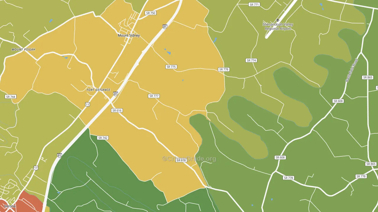 Knightly, VA Map of Assault Rates