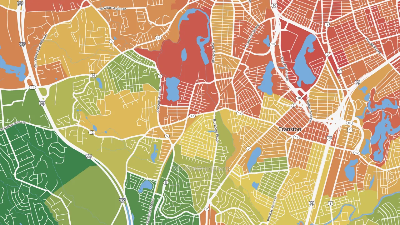 Knightsville, Cranston, RI Map of Assault Rates