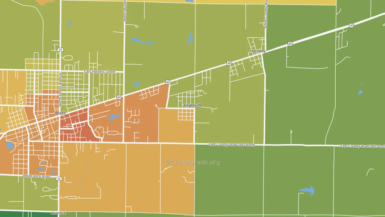 Knightsville, IN Map of Assault Rates