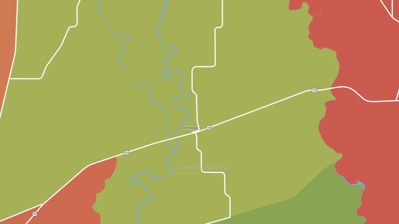 Knippa, TX Map of Assault Rates