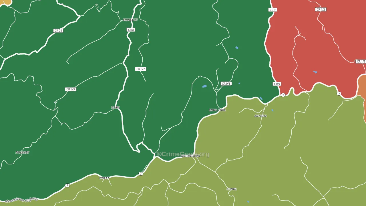 Knob Fork, WV Map of Assault Rates