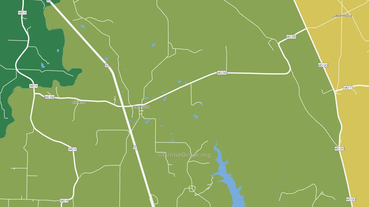 Knob Lick, MO Map of Assault Rates