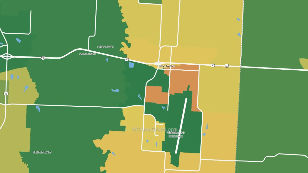 Knob Noster, MO Map of Assault Rates