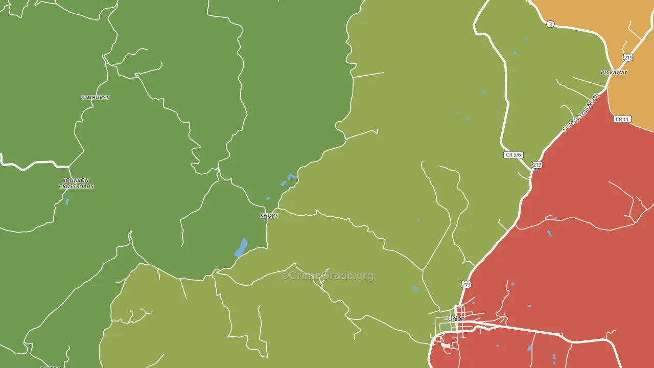Knobs, WV Map of Assault Rates