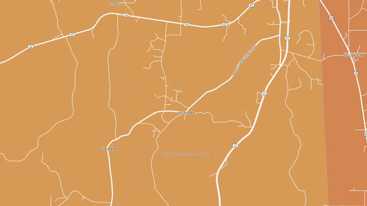 Knobtown, MS Map of Assault Rates