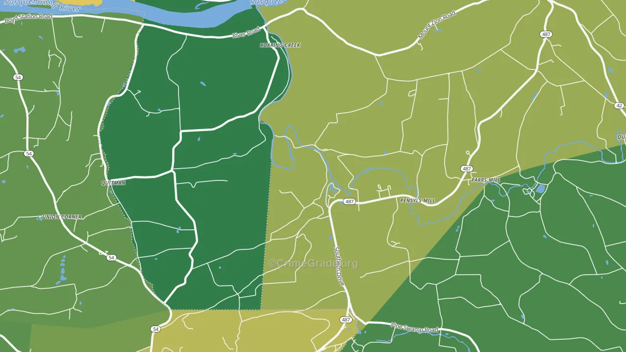 Knoebels Grove, PA Map of Assault Rates