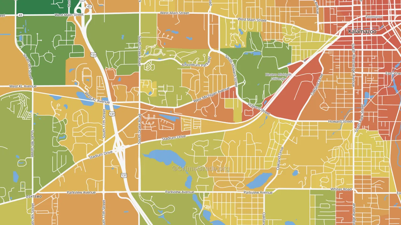 Knollwood, Kalamazoo, MI Map of Assault Rates