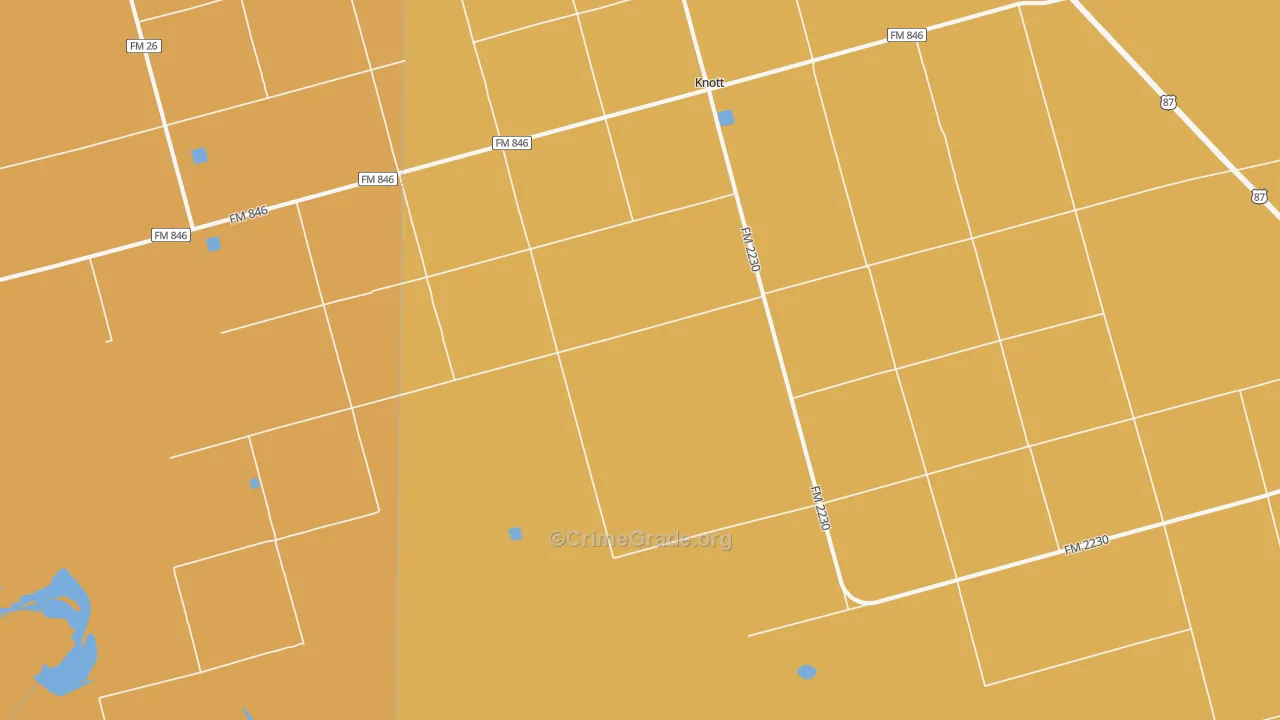 Knott, TX Map of Assault Rates