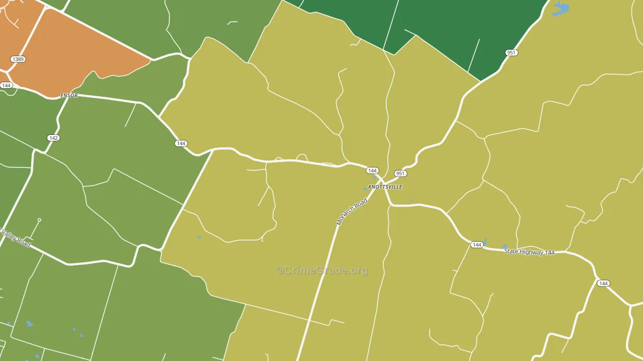 Knottsville, KY Map of Assault Rates