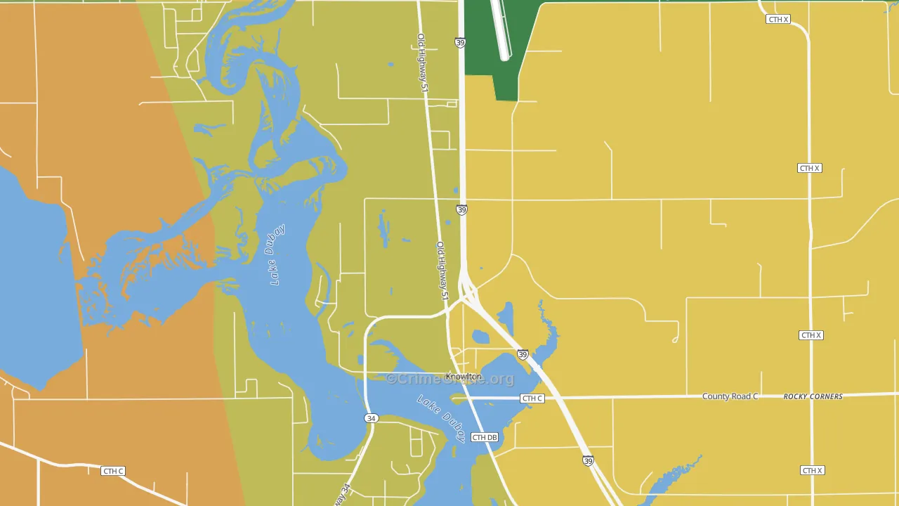 Knowlton, WI Map of Assault Rates