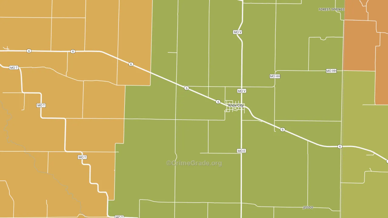 Knox City, MO Map of Assault Rates