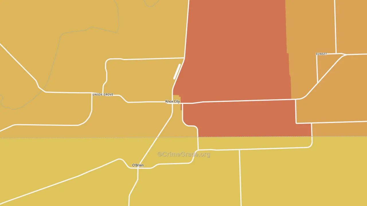 Knox City, TX Map of Assault Rates