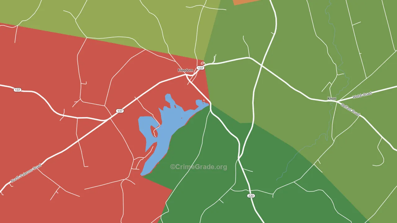 Knox Corner, ME Map of Assault Rates